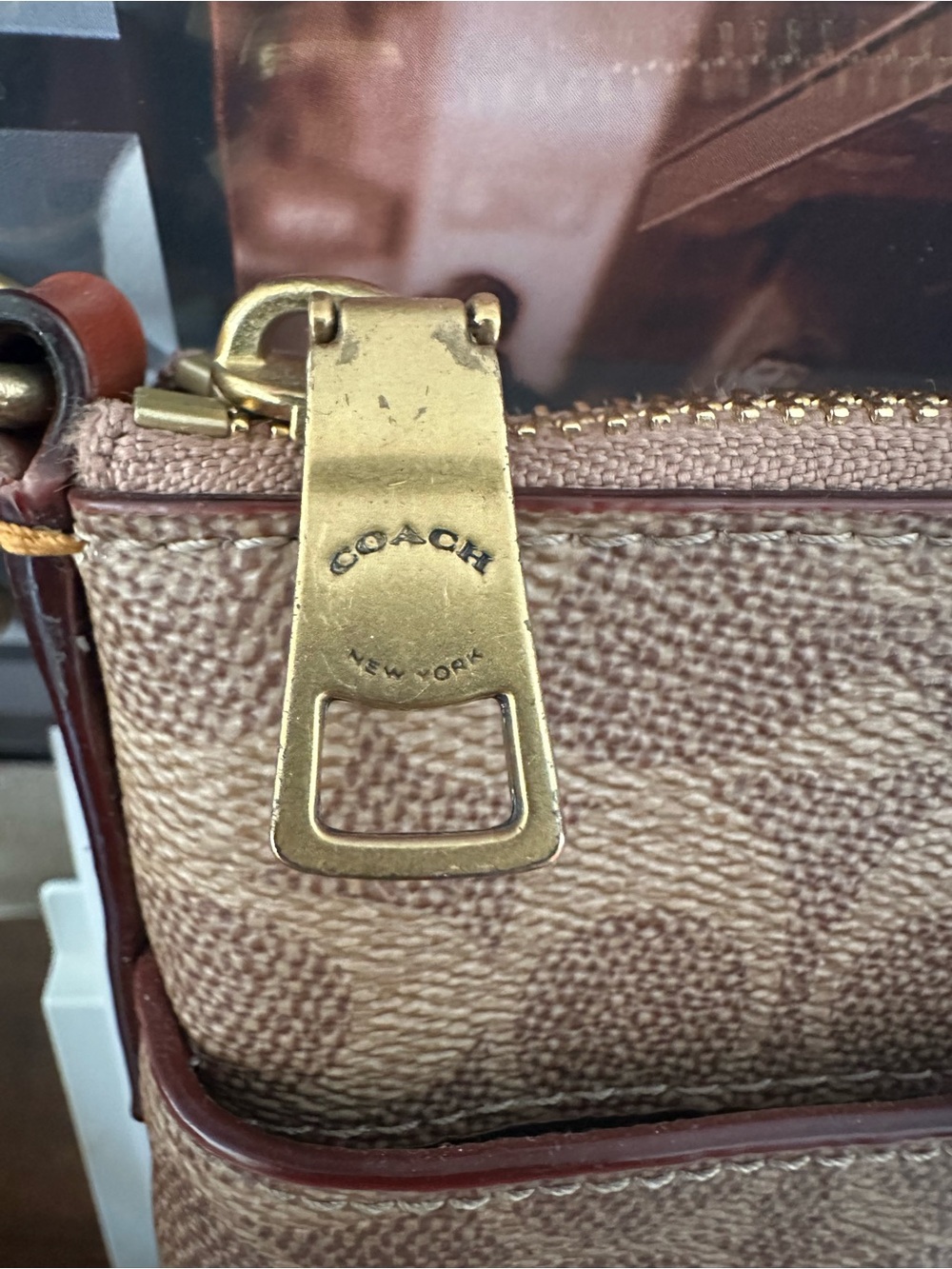 Coach Signature Kitt Messenger Crossbody Bag in Tan Rust w/ COA - Picture 8 of 14